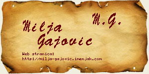 Milja Gajović vizit kartica